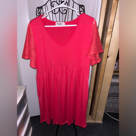 Haptics coral baby doll dress size M w/pockets on the side - Picture 3 of 8